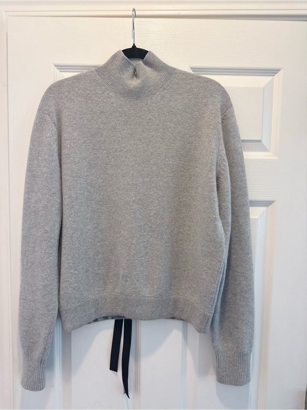 Fendi Light Gray Mock Neck Wool Sweater